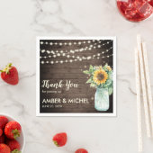 Serviette En Papier Rustique Grange Wood Sunflower Chaîne Lumières Mar (En situation)