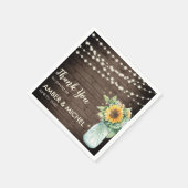 Serviette En Papier Rustique Grange Wood Sunflower Chaîne Lumières Mar (Coin)