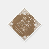 Serviette En Papier Rustique Heureux Jamais Après Mariage Napkins (Coin)