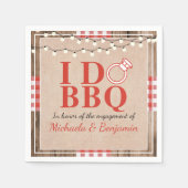 Serviette En Papier Rustique I Do BBQ Engagement Partie Couples Douche (Devant)