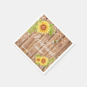 Serviette En Papier Rustique joyeuse retraite florale tournesol (Coin)