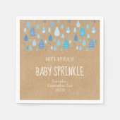 Serviette En Papier Rustique kraft bleu bébé gouttes de pluie bébé sau (Devant)