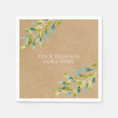 Serviette En Papier Rustique Kraft Fresh Meadow Green (Devant)