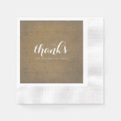Serviette En Papier Rustique Kraft Print - Merci Famille Thanksgiving (Devant)