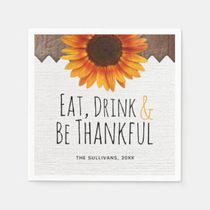 Serviette En Papier Rustique Manger Boire Soit Thanksgiving