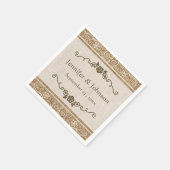 Serviette En Papier Rustique Mariage de dentelle Burlap (Coin)