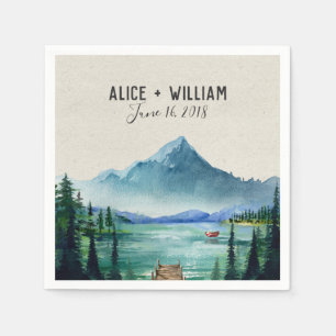 Serviette En Papier Rustique Mariage Lakeside Napkin