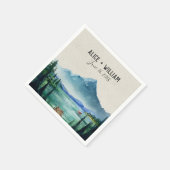 Serviette En Papier Rustique Mariage Lakeside Napkin (Coin)