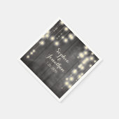 Serviette En Papier Rustique Mariage Twinkle String éclairs Barne Bois (Coin)