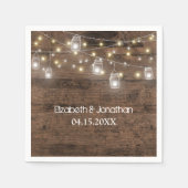 Serviette En Papier Rustique Mason Jar String Mariage (Devant)