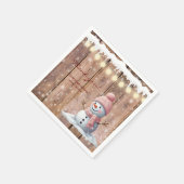Serviette En Papier Rustique moderne Elegant Baby shower Snowman (Coin)