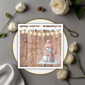 Serviette En Papier Rustique moderne Elegant Baby shower Snowman