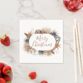 Serviette En Papier Rustique moderne Terre Neutre Joyeux Noël (En situation)