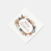 Serviette En Papier Rustique moderne Terre Neutre Joyeux Noël (Coin)