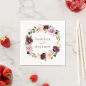 Serviette En Papier Rustique Moody Floral | Mariage personnalisé (En situation)