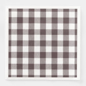 Serviette En Papier Rustique Neutre Brown Blanc En vichy Buffalo Plaid (Devant)