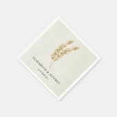 Serviette En Papier Rustique Neutre Terre Boho Pampas Mariage herbe (Coin)