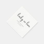 Serviette En Papier Rustique noir et blanc Lucky en amour (Coin)