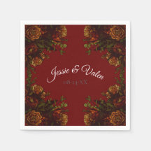 Rustique Orange Red Fall Élégant Mariage gothique