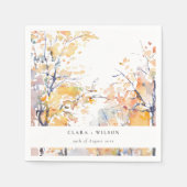 Serviette En Papier Rustique Pastel Jaune automne Mariage paysage auto (Devant)