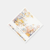 Serviette En Papier Rustique Pastel Jaune automne Mariage paysage auto (Coin)