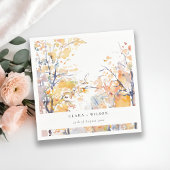 Serviette En Papier Rustique Pastel Jaune automne Mariage paysage auto