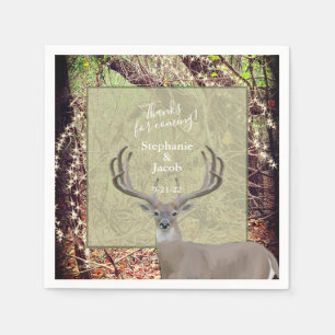 Serviette En Papier Rustique Pays Chasseur de cerfs Mariage Papier Pla