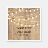 Serviette En Papier Rustique Pays Ouest Mariage de bois & lumières (Devant)