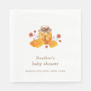 Serviette En Papier Rustique Petit Fleur sauvage Baby shower d'abeille