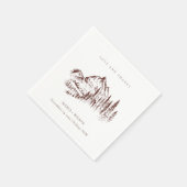 Serviette En Papier Rustique Pine rouille Woods Mountain Sketch Mariag (Coin)