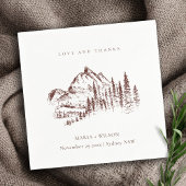 Serviette En Papier Rustique Pine rouille Woods Mountain Sketch Mariag