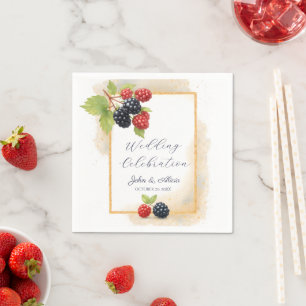 Serviette En Papier Rustique romantique Berry Mariage photo Retour