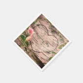 Serviette En Papier Rustique Rose Roses & Vines Blanc Birch Personnali (Coin)