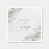 Serviette En Papier Rustique Sage Green Eucalyptus Mariage de verdure (Devant)