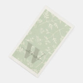 Serviette En Papier Rustique Sage vert Botanique Floral Monogramme (Coin)
