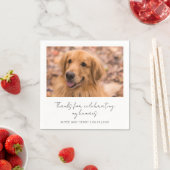 Serviette En Papier Rustique Script Chien Photo Mariage moderne (En situation)