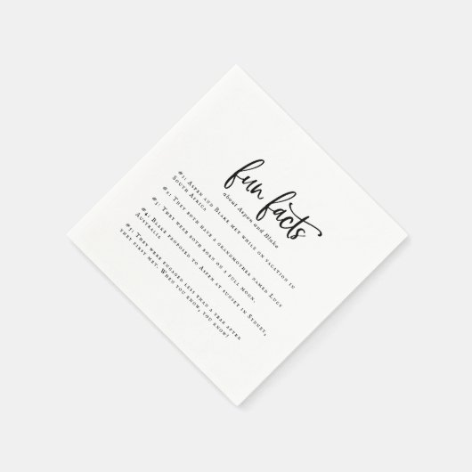 Serviette En Papier Rustique Script Fun Faits Mariage Napkins (Coin)