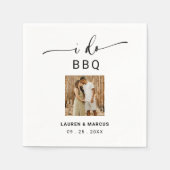Serviette En Papier Rustique Script Photo I Do BQ Engagement Party (Devant)