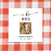 Serviette En Papier Rustique Script Photo I Do BQ Engagement Party