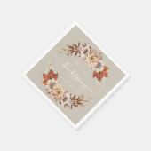 Serviette En Papier Rustique Taupe - Feuilles d'automne Bon thanksgivi (Coin)