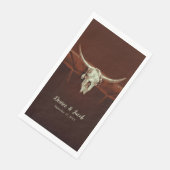 Serviette En Papier Rustique Taureau Mariage Brown Pays Ouest (Coin)