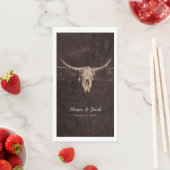 Serviette En Papier Rustique Taureau Mariage Pays Texture occidentale (En situation)