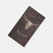 Serviette En Papier Rustique Taureau Mariage Pays Texture occidentale (Coin)