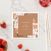 Serviette En Papier Rustique Terracotta Boho Pampas Orchidées Mariage (En situation)