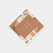 Serviette En Papier Rustique Terracotta Boho Pampas Orchidées Mariage (Coin)