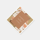 Serviette En Papier Rustique Terracotta Gold Boho Pampas Orchidées Mar (Coin)