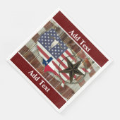 Serviette En Papier Rustique Texas Lone Star Texas Long Horn (Coin)