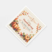 Serviette En Papier Rustique Thanksgiving Citrouilles & Berries Custom (Coin)