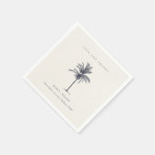 Serviette En Papier Rustique Tropical Navy Palm Tree Mariage Merci (Coin)