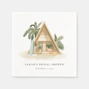 Serviette En Papier Rustique Tropical Palm Beach Shack Fête des mariée